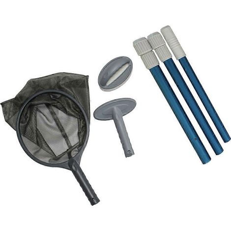 Professionelles Poolreinigungs- und Wartungsset mit Netz, Schwamm, Bürste und Aluminiumrohren für Schwimmbecken