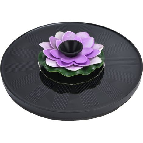 Fontaine solaire Lotus avec pompe à eau, mini fontaine flottante à énergie solaire pour bains d'oiseaux, bassins de jardin, piscines extérieures. (1/5)