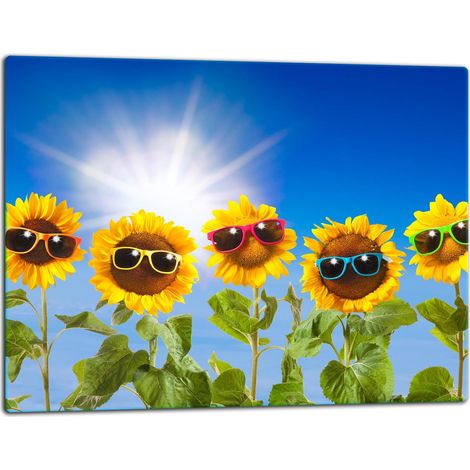 Planche à découper en verre 52x40 fleurs (1/5)