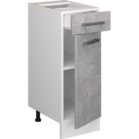 Armadio cucina dispensa alto R-Line, Calcestruzzo, 30 cm senza piano di lavoro, Vicco (1/4)