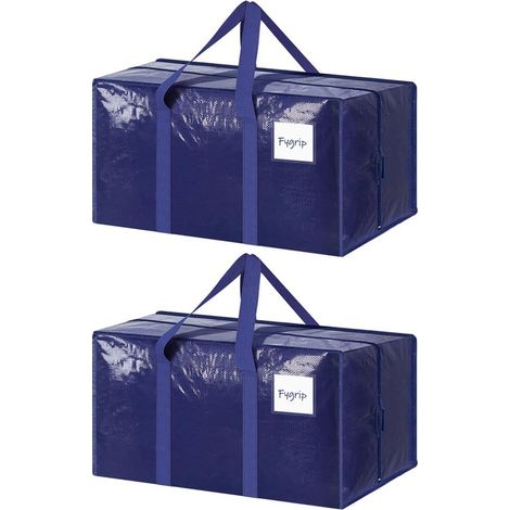 Sacs de déménagement renforcés grande capacité, lot de 6, bleus, sacs de rangement en PE pour bagages et vêtements (lot de 2) (1/5)