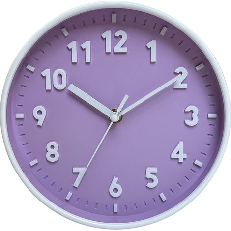 Horloge Murale Sans Tictac - Mouvement Silencieux - Cadran 3D En Plastique Rigide - Verre Haute Définition - Pour Chambre Salon Bureau - 1 Pièce (1/5)