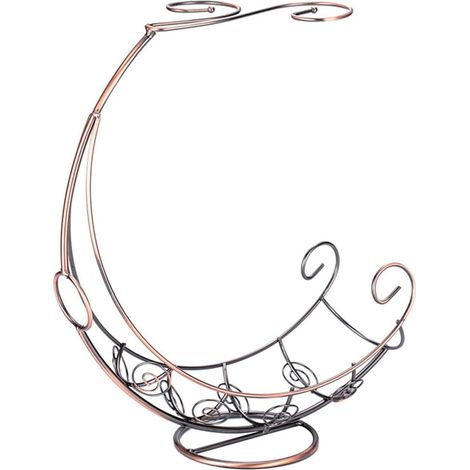 Casier à Vin en Fer Forme Bateau Pirate Couleur Cuivre Antique Support Porte-Bouteilles de Vin Fantaisie pour 1 Bouteille et 2 Verres Présentoir Décoratif pour Maison Bar (1/5)