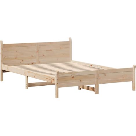 Massivholzbett ohne Matratze 140x190 cm Kiefernholz vidaXL (1/4)