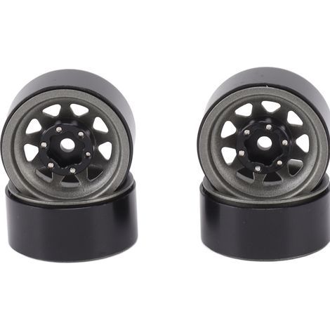 4 Roues Beadlock 25mm Jante Universelle pour Traxxas ATV Voiture RC Pièces Carrosserie avec Vis Couleur Titane (1/5)