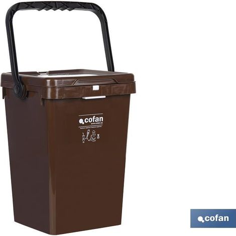 CONTENEDOR MARRON PARA RESIDUOS ORGANICOS MODELO RAVIOLI 25L