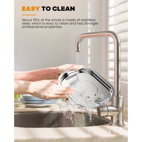 Fontaine a Eau Chat INOX, Fontaine à Eau pour Chat avec Fenêtre Transparente, 3,2L Fontaine Eau Chat, Forme de Robinet (1/5)