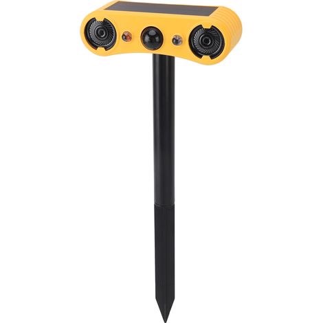 Alarme extérieure à détecteur de mouvement solaire avec lumière stroboscopique activée par le mouvement (129 dB) pour fermes, étangs, vergers et jardins (1/5)