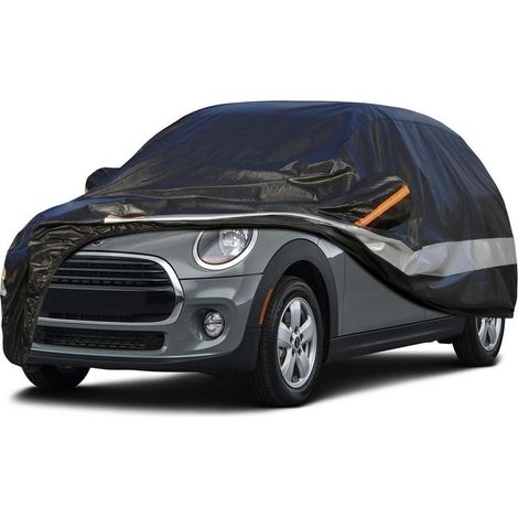Autoabdeckung 10 Schichten wasserdicht atmungsaktiv für Mini Hrdtop/Htch 4door 2014-2023 Schwarz (1/5)