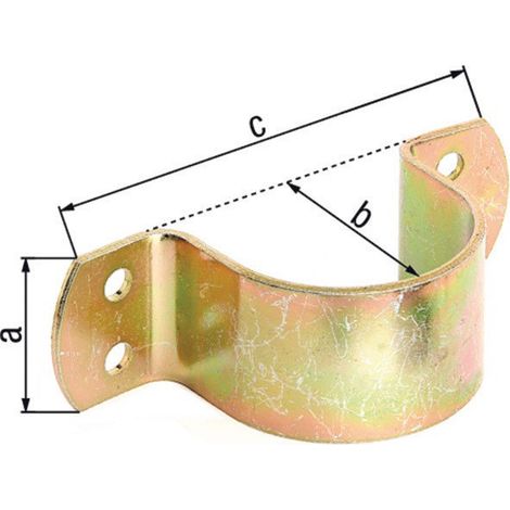 Morsetto Dx L119xP40xH44mm STA zincato zincato giallo per tubi 44.5mm 1 3/4GAH (Per 10)