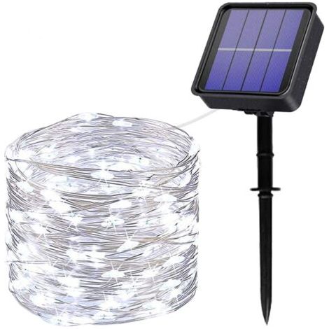 Guirlande Lumineuse Exterieur Solaire,22M 200 LED Guirlande Solaire 8 Modes Fil de Cuivre Étanche Décoration Guirlande Lumineuse pour Jardin, Mariage, Fête, Terrasse, Chambre, Balcon (1/5)