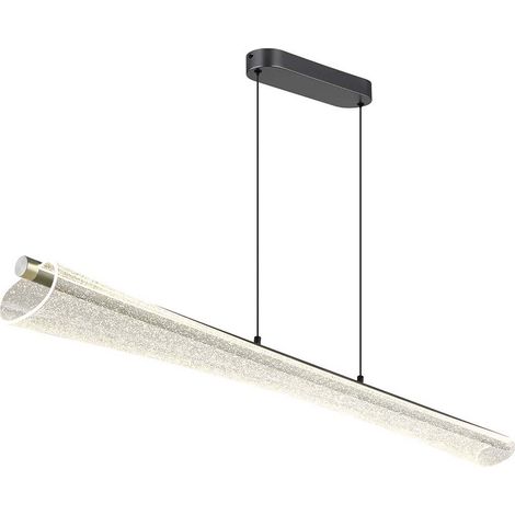 Suspension lampe suspendue plafonnier anthracite mat acrylique bulles d'air LED L 121 cm