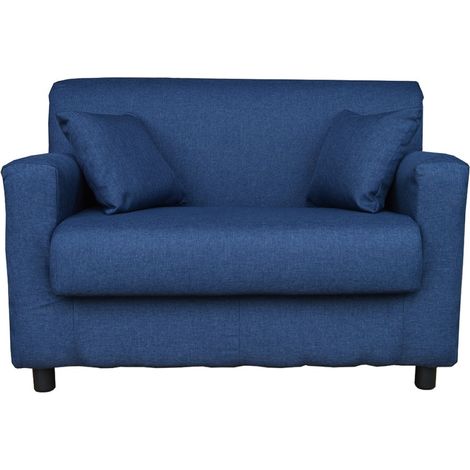 Divano 2 posti Blu - tessuto sfoderabile 124 cm BOLOGNA (1/3)