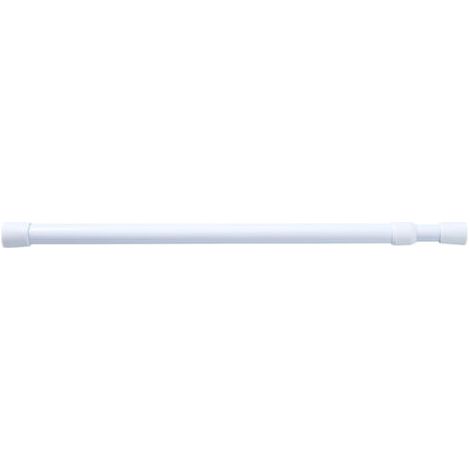 Tringle à rideau sans perçage, blanche, 60-110 cm, télescopique, pour rideau de douche, étendoir à linge ou porte-rideau.