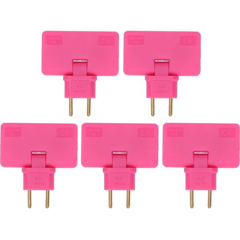 Stück 110 auf 250 V 10 A 1500 W EU-Steckerkonverter, kabellos, 180-Grad-Verlängerung, 1 auf 3 EU-Steckdosenadapter (rosarot) (1/5)