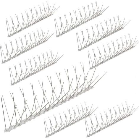 10 mètre pics anti pigeons 4 rangées en polycarbonate - solution de qualité pour contrôle des oiseaux (1/4)