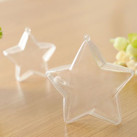Lot de 5 boîtes cadeaux transparentes en plastique forme étoile pour confiseries mariage fête (1/2)