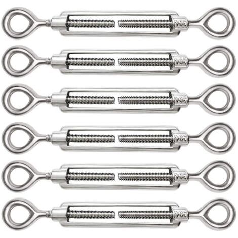 6 tendeurs M5 réglables en acier inoxydable 304 avec œillet pour tendeur de câble, accessoires pour tendeur de câble en acier. (1/5)