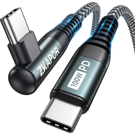 Câble USB C vers USB C 2M 100W Cable USB Type C Coudé Charge Rapide (1/5)