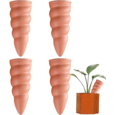 Système d'arrosage automatique goutte à goutte 4 pièces pour plantes - Marron - Système d'arrosage - Goutte-gouttes en terre cuite (1/5)