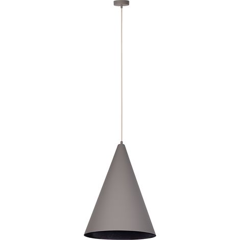 Suspension moderne taupe/noir cône Ø35 VESUVIO E27 Sigma
