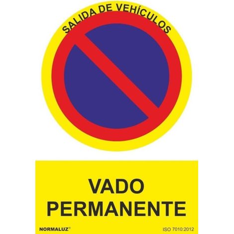Señal vado permanente 210x300mm rd40048
