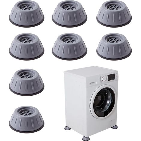 Lot de 8 patins anti-vibrations pour lave-linge et sèche-linge : atténuent les chocs et le bruit, empêchent les mouvements et les vibrations. (1/5)