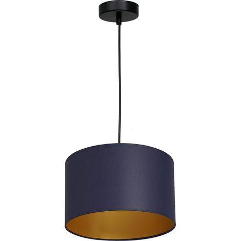 Suspension Arden Luminex bleu tissu intérieur or Ø25 E27