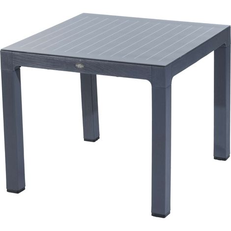 Tavolo Con Vetro Regnum Cm 90X90X75H Antracite
