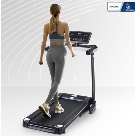 Tapis de course électrique pliable - .fr x FFHandball - Tapis de course 1-12 km/h 500 W Écran LCD 12 programmes Noir (1/5)