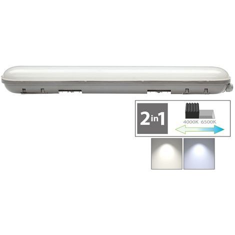 PLAFONIERA DOPPIO TUBO LED CAMBIA TONO 2 x 48W - 4000/6500K mm.1200 x 100 x 70 mm