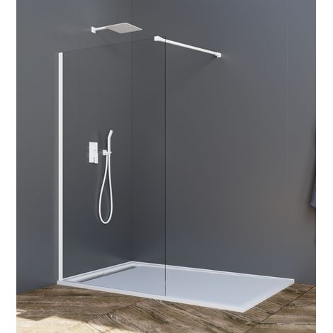 Mampara de Ducha Fija Screen Blanco Transparente 96,5-98 cm - GME (1/3)