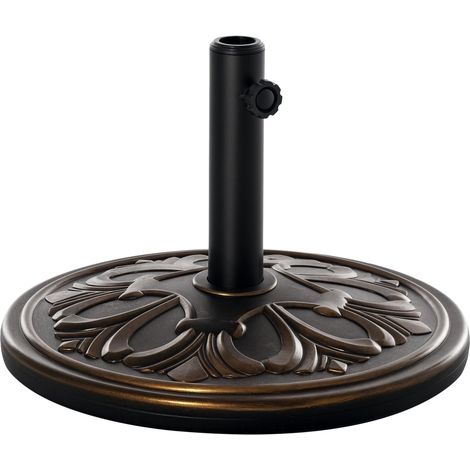 Support pour Parasol Redondo de HDPE y Cimento Peso 13 kg pour Poste de Paraguas de Ø35/38/48 mm Ø48x34 cm Bronze