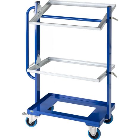 Kongamek Euro-Kistenwagen 660x410x1850mm verzinkt mit 2 schwenkbaren Rahmen offen mit Bremse