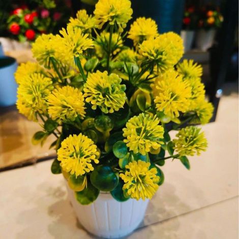 -1PCS FLEUR-PLANTE ARTIFICIELLE, Pièces pour la maison, plante en pot de fleurs artificielles -Fleurs de lilas, Jaune (1/3)