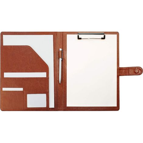 Dossier d’écriture A4 avec presse-papiers, porte-documents en cuir marron (1/5)