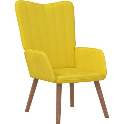 vidaXL Poltrona Relax Giallo Senape in Velluto (1/5)