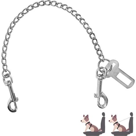 Collier en acier inoxydable Ceinture de sécurité résistante aux morsures 80 cm Harnais de sécurité pour chiens de petite taille (1/5)