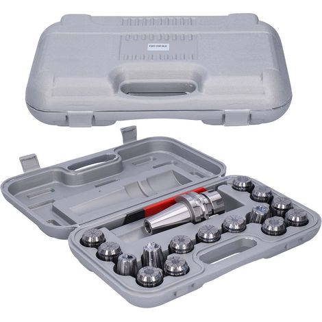 Mandrin élastique BT40-ER32, lot de 15 pinces de serrage 20CrMnTi, ressort à collet pour tour CNC, porte-outil, précision élevée, compatible fraisage. (1/5)