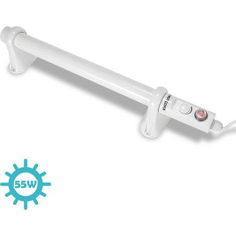 TolleTour Calefactor eléctrico para invernadero 55 W, calefactor tubular blanco, 500 mm, para aprox. 3 m² (1/5)