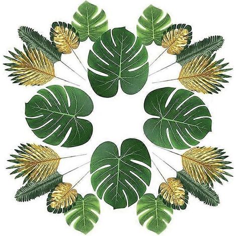 Feuilles de palmier artificielles, 66 plantes tropicales pour une fête sur le thème d'Hawaï (1/5)