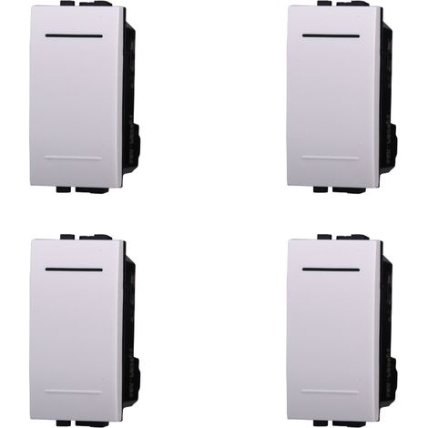 gloca Deviatori 1P 16A Compatibili Living (Bianco, 4 Pezzi) (1/4)
