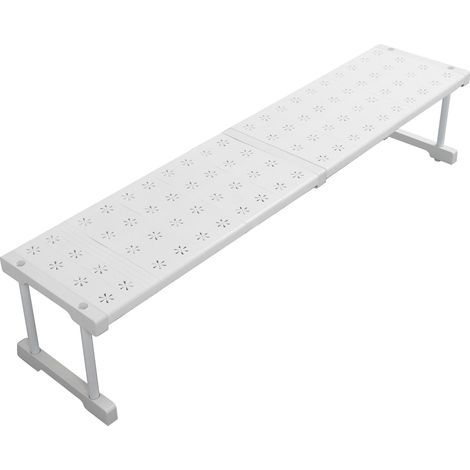 Ausziehbarer Kleiderschrank-Organizer, Waschbecken-Organizer, platzsparend, verstellbar, Spannregal, Breite 24 cm, Höhe 22 cm, Länge 87 bis 108 cm / 34,3 bis 42,5 Zoll (1/5)