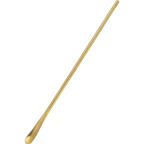 Cuillère à mélanger en acier inoxydable à long manche, petite cuillère à café, bâtonnet mélangeur pour bureau, maison et restaurant, dorée (1/5)