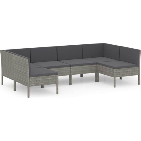 Maison Exclusive - 6-tlg. Garten-Lounge-Set mit Auflagen Poly Rat (1/5)