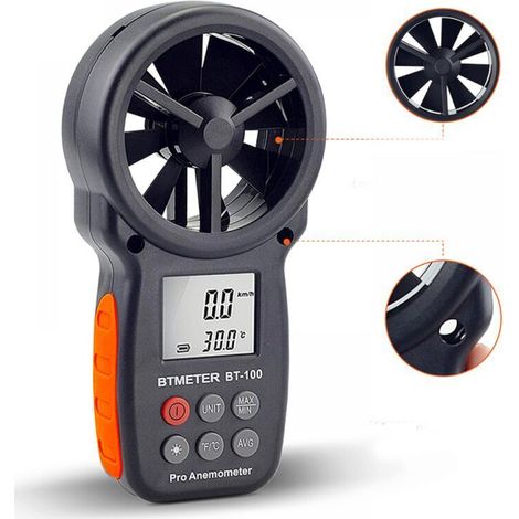 Digital Anemometer Measures Wind Speed Temperature With Max Min Average Functions For Drone Surfing