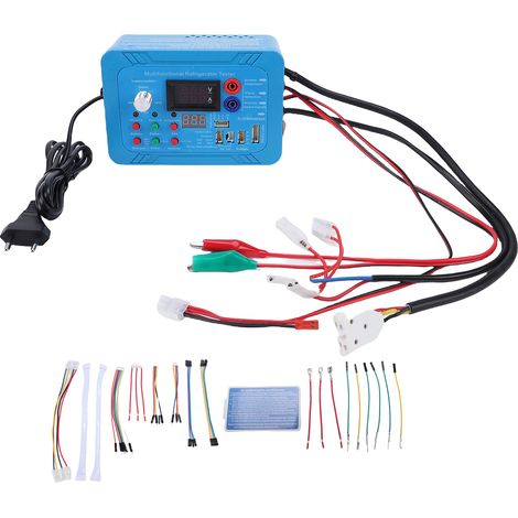 Testeur de réfrigérateur Inverter – Instrument de diagnostic pour compresseur variable, électrovannes 5/6 broches, ventilateurs 3/4 fils, avec alarme sonore, affichage fréquence/tension/courant, prise (1/5)