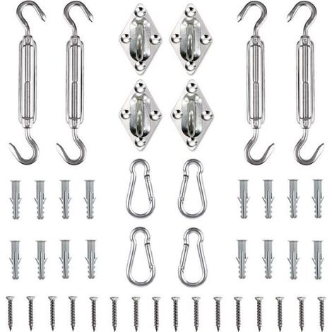 Rechteckiges/quadratisches Sonnensegel-Kit für Terrasse, Rasen oder Garten.