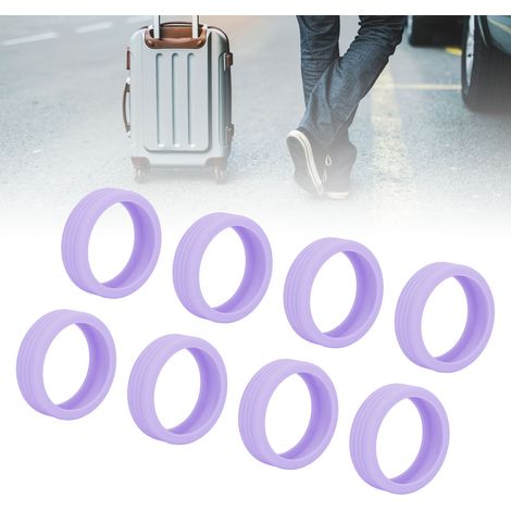 Lot de 8 housses de protection en silicone pour valises, protection efficace contre le bruit, étanche, violet,DUBUNS (1/4)