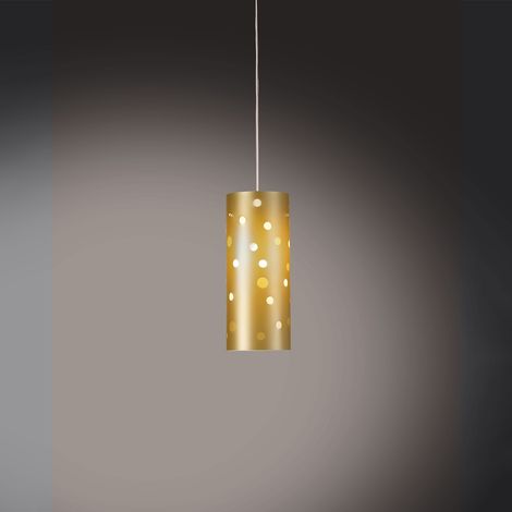Sospensione Moderna Pois Polilux ® New Gold Materie Plastiche Bianco 1 Luce E27